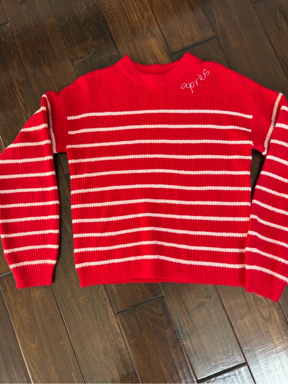 Red Striped Women's Sweater - Apres Brand x-small. Excellent condition